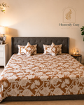 Floral Brown King Bedsheet Set