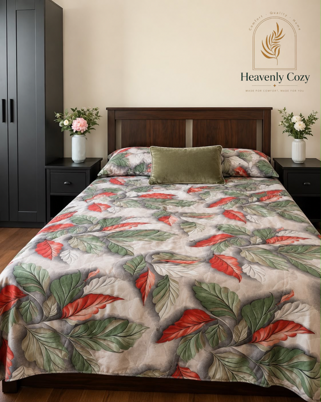 Queen~9D Floral Bedsheet