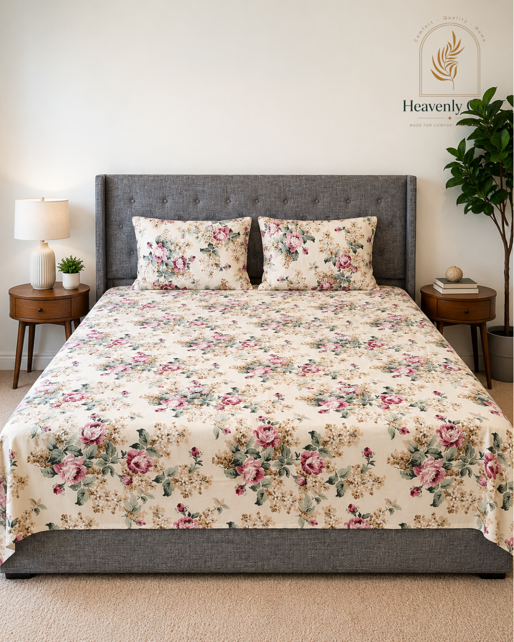 King~Beautiful Floral Bedsheet