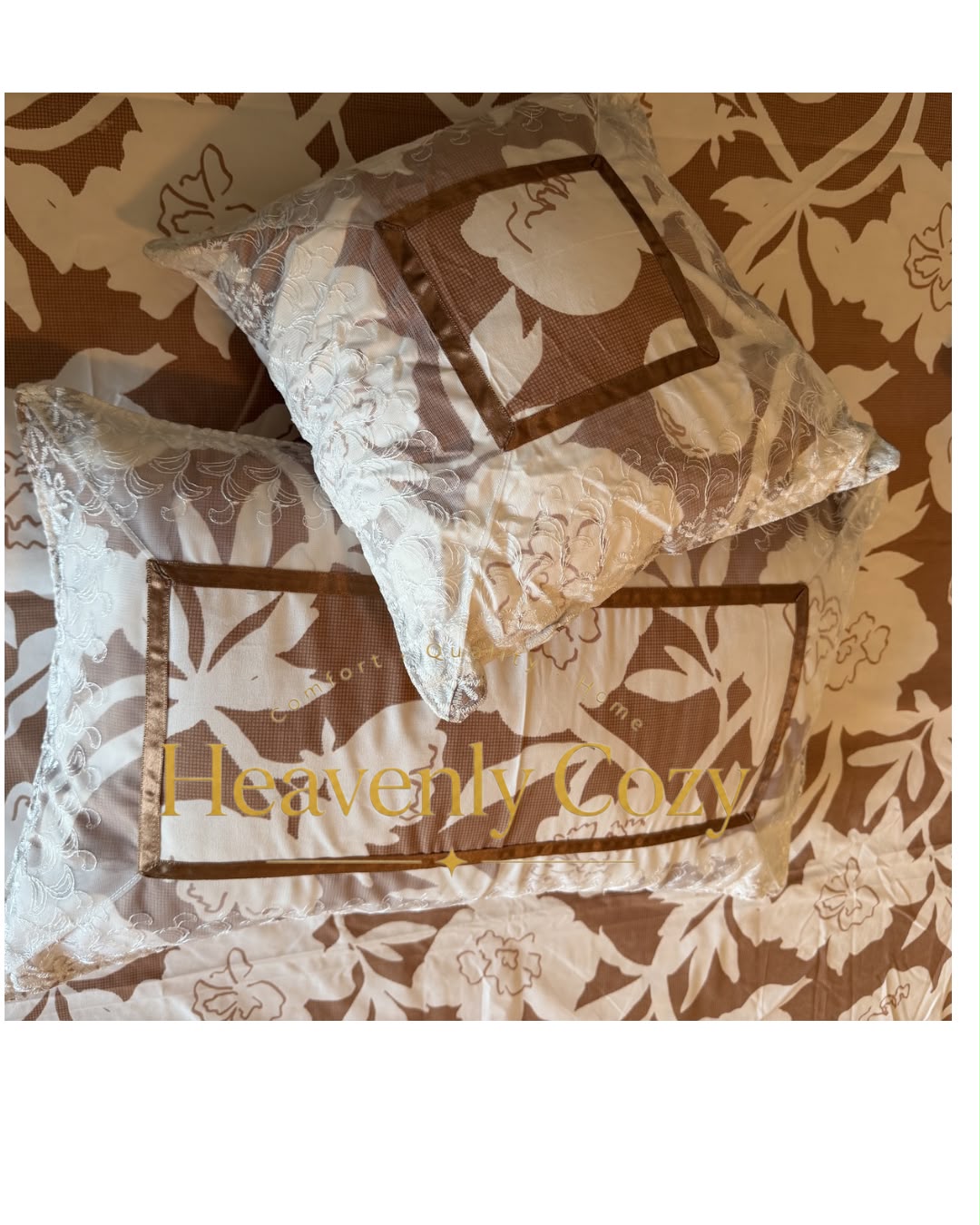 Floral Brown King Bedsheet Set