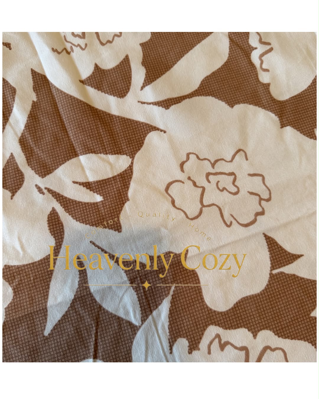 Floral Brown King Bedsheet Set