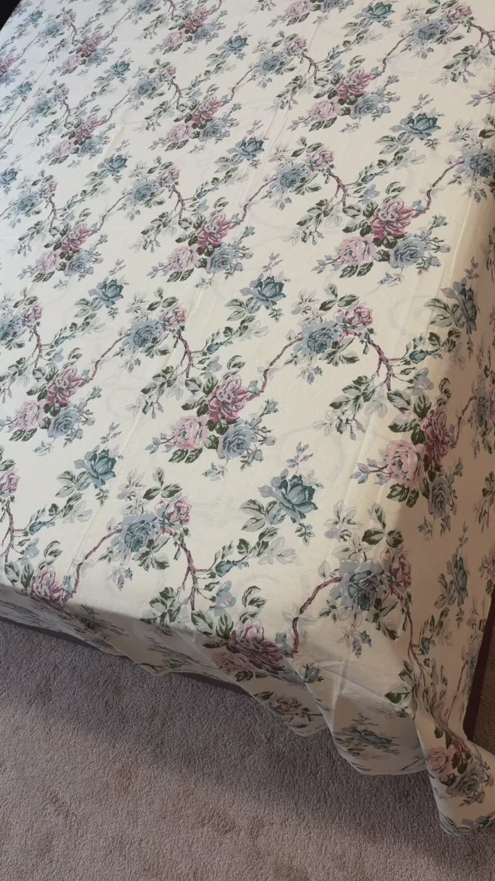 Queen~Blush & Blue Garden